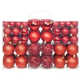 vidaXL 100-tlg. Weihnachtskugel-Set 3/4/6 cm Rot