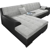 DOMO collection Ecksofa DOMO COLLECTION "Treviso viele Bezüge, auch in Cord, L-Form, B/T/H: 267/80/83 cm", silber (schwarz, silber), B:267cm H:83cm T:178cm, Kunstleder Softlux / Struktur (90% Polyester; 10% Polyacryl);Microfaser-Primabelle (100% Polyester) / Struktur
