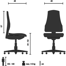 TOPSTAR Point 60  ohne Armlehnen anthrazit / schwarz