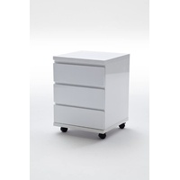 MCA Furniture Robas Lund Büro Rollcontainer weiß Hochglanz mit Schubladen, BxHxT 42x57x42 cm