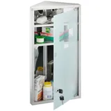 relaxdays Medizinschrank mit Glastür silberfarben