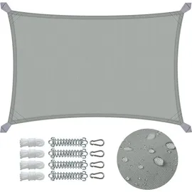 VOUNOT VOUNOT® Sonnensegel Rechteckig mit Befestigung Set, 3x2m, Grau