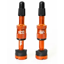 e*thirteen Quick Fill Tubeless Presta Ventile 23-30mm - 2 Stück Orange