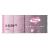 ROOSA Supersoft Toilettenpapier in rosa, 8 Rollen, 130 Blatt / Rolle 3-lagig