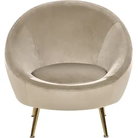 Beliani Sessel Langa Samtstoff 75 x 75 x 75 cm Taupe