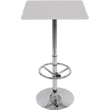 Mendler Bartisch Stehtisch Bistrotisch Chicago mit Fußablage, quadratisch 110x63x63cm ~ weiß