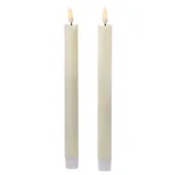 MARELIDA LED Stabkerzen Tafelkerzen Dinner Spitzkerzen rustikal 25cm creme