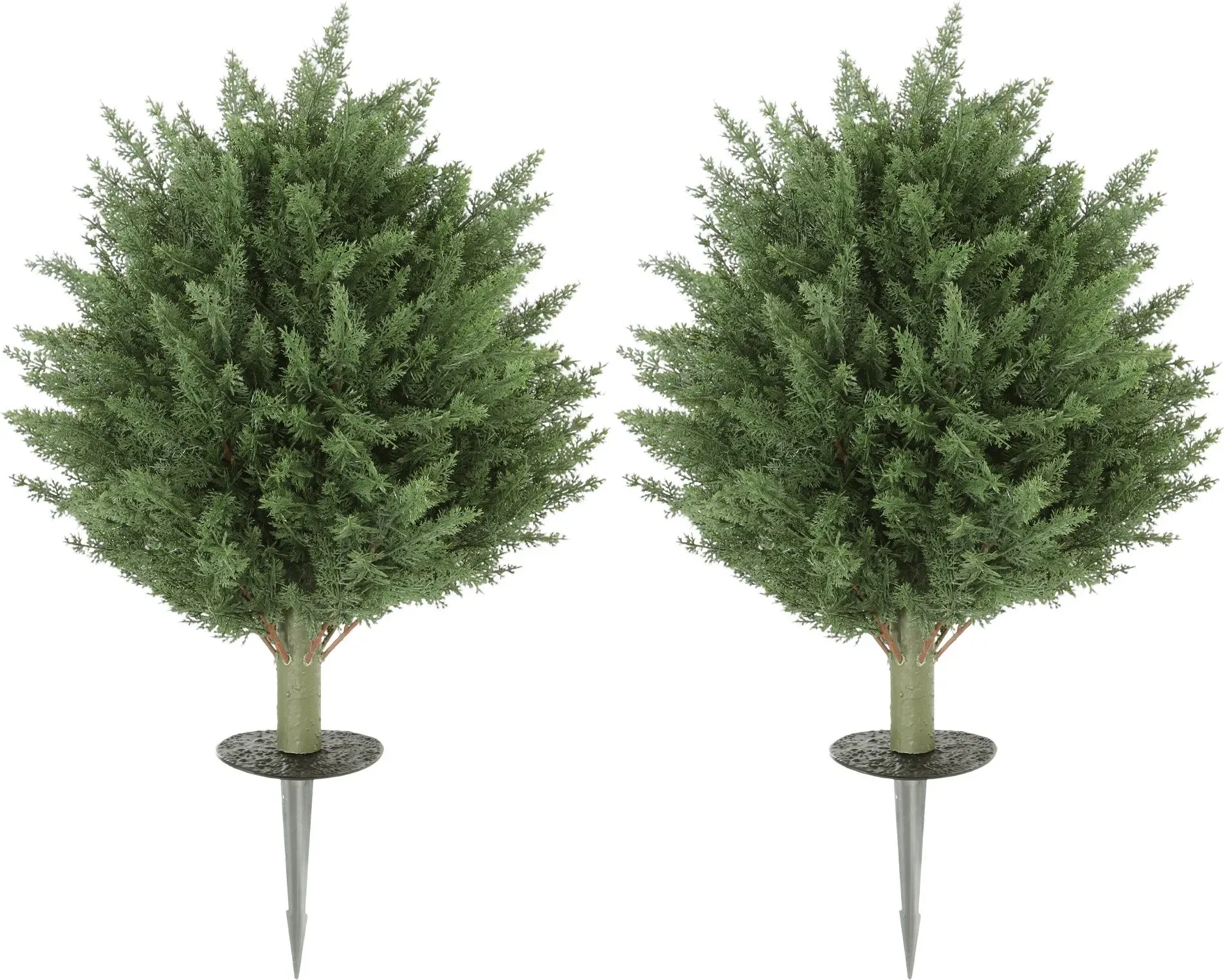 HOMCOM 2er-Set Künstliche Pflanzen 40 cm, UV-beständige Kunstpflanze Zypresse mit 387 Blättern und Erdspieß für Wohnzimmer Schlafzimmer Büro Garten   Aosom