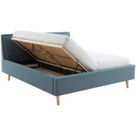 Meise Möbel Polsterbett Frieda wahlweise mit Lattenrost und Bettkasten, blau