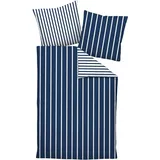 JANINE Kissenbezug einzeln 80x80 cm) | nachtschattenblau Mako-Satin Bettwäsche modern classic (Kopfkissenbezug, 80 x 80