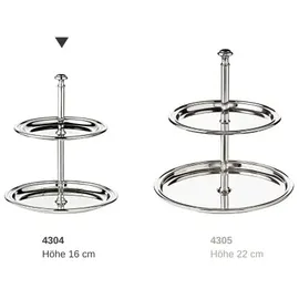 Edzard Etagere Faden Höhe 16 cm 2-stöckig), rund, edel versilbert, anlaufgeschützt,
