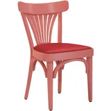 2er-Set Cabris | Bugholzstuhl | Holz / Leder | Rosa / Rot | Bugholz