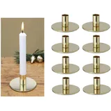 Novaliv Kerzenständer Gold Metall 10x5cm Weihnachten Adventskranz Kerzenhalter Stabkerzen