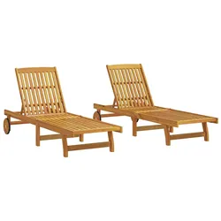 vidaXL Sonnenliegen 2 Stk. Massivholz Akazie