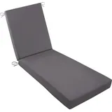 YFHT Auflage Sonnenliege Wasserdicht Mit Bändern, Sonnenliege Auflage Wetterfest Outdoor Polster, Deckchair Auflagen, Auflagen für Gartenliegen Waschbar,Grau,193x58x8cm