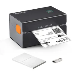 VEVOR Thermo-Etikettendrucker 175x109x94mm Edikettendruckgerät 300DPI Auflösung Labeldrucker  Versandetiketten Drucker Bluetooth/USB Automatische Etikettenerkennung Windows Mac OS Linux Chromebook