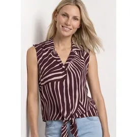 STREET ONE Blusentop mit Bowling-Kragen und Knoten Rustic Rouge 42