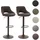 Mendler 2er-Set Barhocker HWC-N64, Barstuhl Tresenhocker, Fußablage drehbar, Kunstleder Metall ~ braun