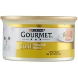 GOURMET GOLD Mousse mit zarten feuchten Huhn Katze gr 85 - Katzen Nassfutter