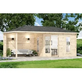 Alpholz Gartenhaus 5-Eck Liwa 5,75 x 2,74 m Braun