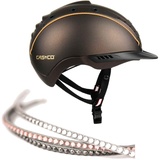 RL24 Reithelm MISTRALL-2 Casco Dunkelbraun Swarovski Edition Vintage Rose L-XL (60-63cm)