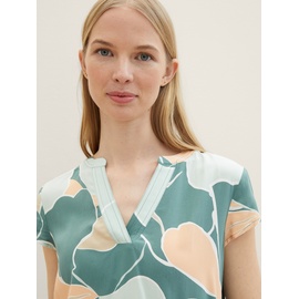 TOM TAILOR Damen Kurzarm-Bluse mit Muster , abstract flower print, 36