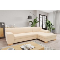 DOMO. Collection Ecksofa Tinos, L-Sofa, Eckcouch mit Schlaffunktion, Schlafsofa Couch, L-form, 273 x 157 cm in beige
