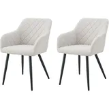 xonox.home Stuhl Lea Webstoff creme 2er Set