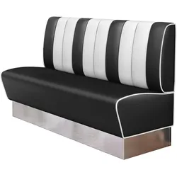 Dinerbank | Schwarz | B:H 180 x 103 cm | Gestreift | Leder | American Diner Sitzbank, American Dinerbank, American Diner Möbel