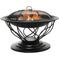Outsunny Feuerschale mit Grillrost schwarz