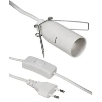 McPower Euro-Netzkabel mit Schnurschalter und E14 Fassung, 3,5m, weiß