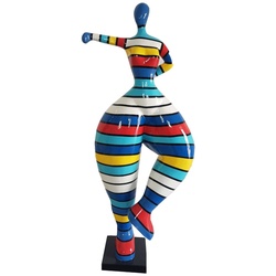 Casa Padrino Designer Deko Skulptur Frau beim Sport Mehrfarbig H. 85 cm - Dekofigur - Gartendeko Skulptur - Gartenfigur