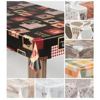 Laro Wachstuch-Tischdecke Wachstischdecke Gartentischdecke, Muster:Kaffee Barista Schwarz Rot, Größe:100x130