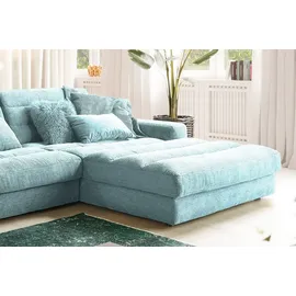 KAWOLA Ecksofa XL Lana Cord Recamiere rechts hellblau