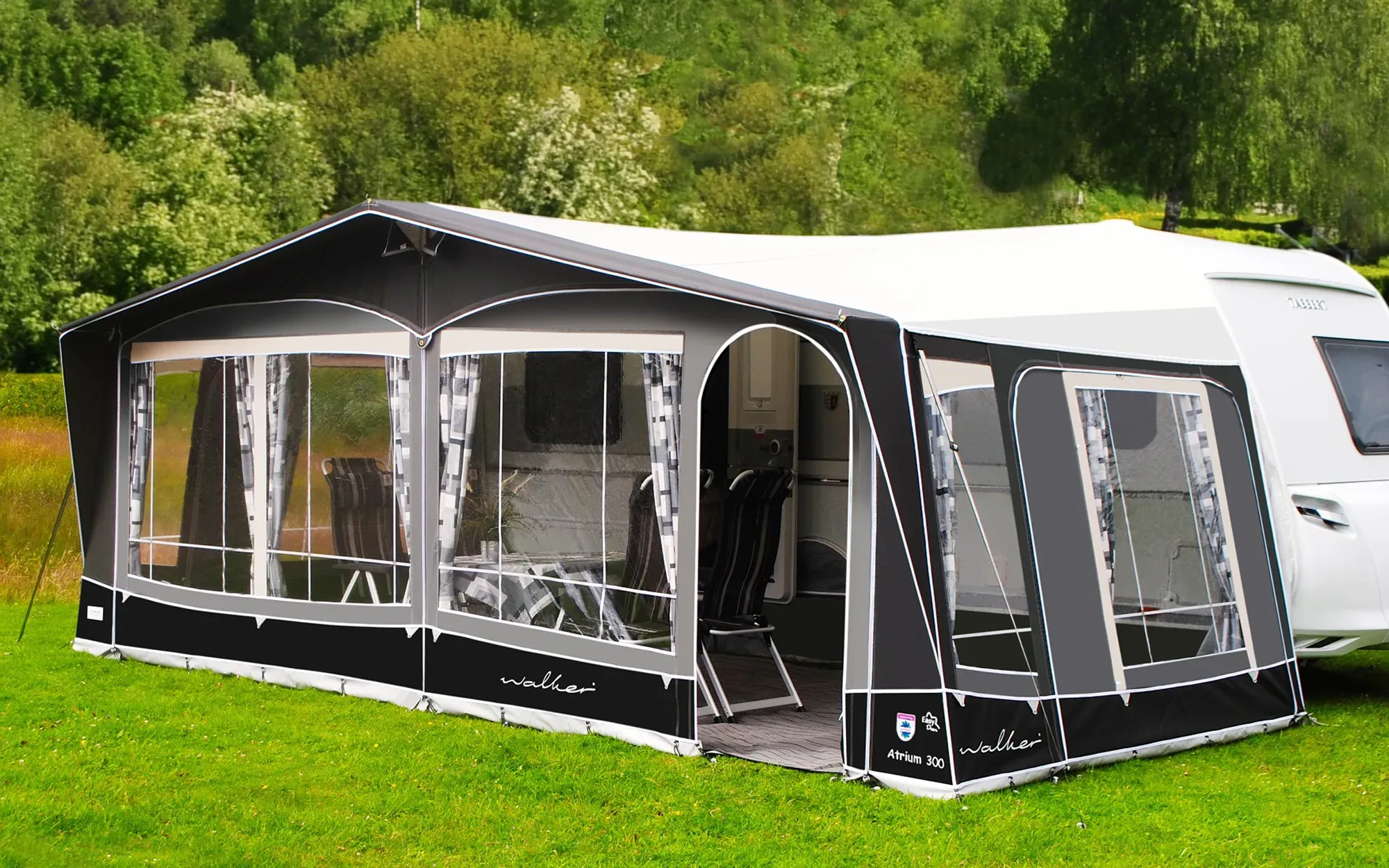Walker Atrium 300 Vorzelt Anthrazit Stahl 1140 Umlaufmaß 1126-1155 cm