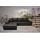 luma-home Ecksofa mit Schlaffunktion und Bettkasten 266/186/90 cm, Ottomane links, Mikrofaser Leder-Optik Schwarz 18016