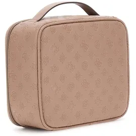 GUESS Kosmetiktasche Wilder Travel Cosmetic Organizer Case Dark Taupe Logo