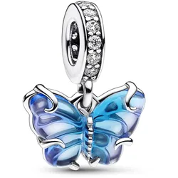 Pandora 792698C01 Charm-Anhänger Blauer Muranoglas Schmetterling