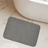 Rutschfeste PVC-Badematte, schnell trocknend, weich, waschbar, Duschmatte für Innendusche oder Badewanne, rutschfeste Badezimmermatten für Boden, große saugfähige Badematten (grau, 39 x 60 cm)