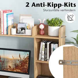 Costway Aktenregal 94 x 25 x 74 cm braun