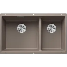Blanco Subline 430/270-U links Unterbau granit tartufo Handbetätigung 755 x 460 mm