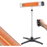 Arebos Infrarot Heizstrahler 2000W mit Fernbedienung & Kreuzstativ - Silber