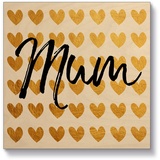 Artland Holzbild »Goldene Herzen für Mama«, Sprüche & Texte, (1 St.), beige