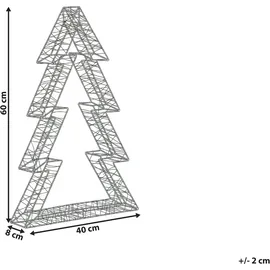 Beliani Weihnachtsbaum Silber 60 cm