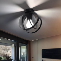ETC Shop Kugel Deckenlampe schwarz Lampen Esszimmer Deckenleuchte rund