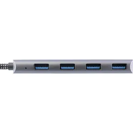 InLine InLine® USB 3.2 Hub, USB Typ-C zu 4x A 10Gb/s, Metallgehäuse, grau