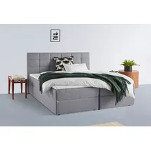 Home Affaire Boxbett HOME AFFAIRE "Ovalo", grau, B:194cm L:210cm, Komplettbetten, Boxspringbett, wahlweise mit Bettkasten, in H2, H3 & H4 erhältilich, Topseller