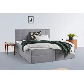 Home Affaire Boxbett HOME AFFAIRE "Ovalo", grau, B:194cm L:210cm, Komplettbetten, Boxspringbett, wahlweise mit Bettkasten, in H2, H3 & H4 erhältilich, Topseller