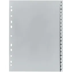 10 x FALKEN Register PP Kunststoff-Register DIN A4 A-Z ABC alphabetisch 20-teilig grau