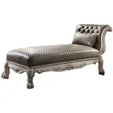 JVmoebel Chaiselongue Liege Klassische Leder Luxus Liegen Liegesessel Chesterfield, Made in Europa grau